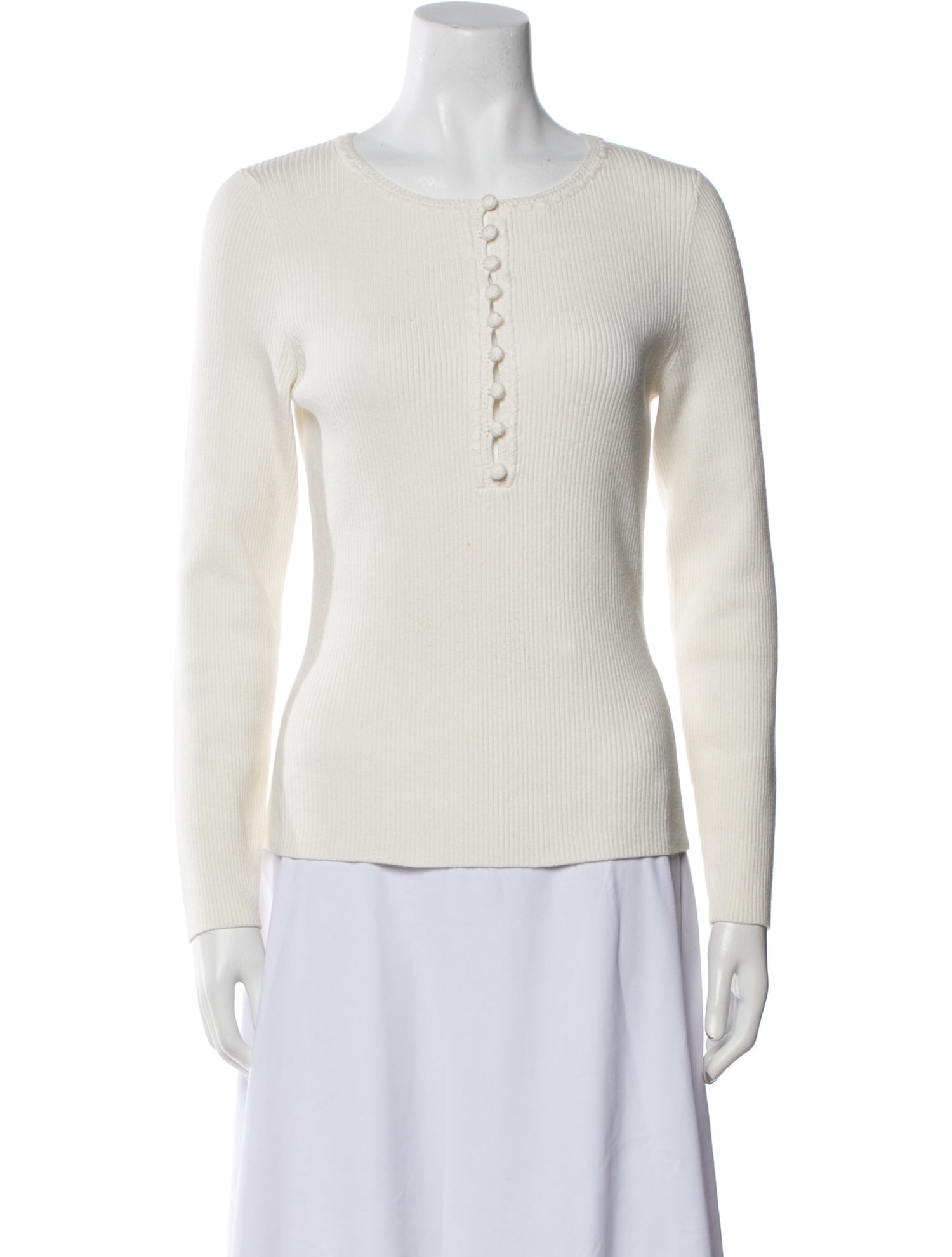 La Maille Sezane Merino Wool Crew Neck Top