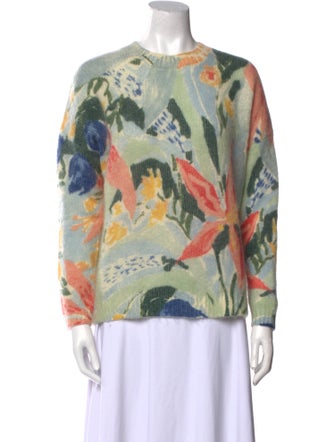 La Maille Sezane Printed Crew Neck Sweater