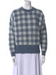 La Maille Sezane Plaid Print Crew Neck Sweater