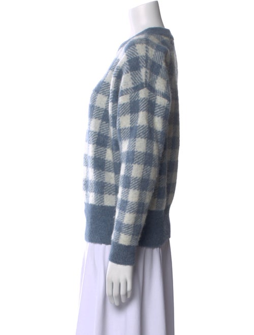 La Maille Sezane Plaid Print Crew Neck Sweater