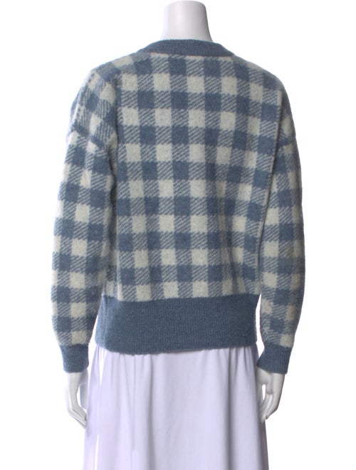 La Maille Sezane Plaid Print Crew Neck Sweater