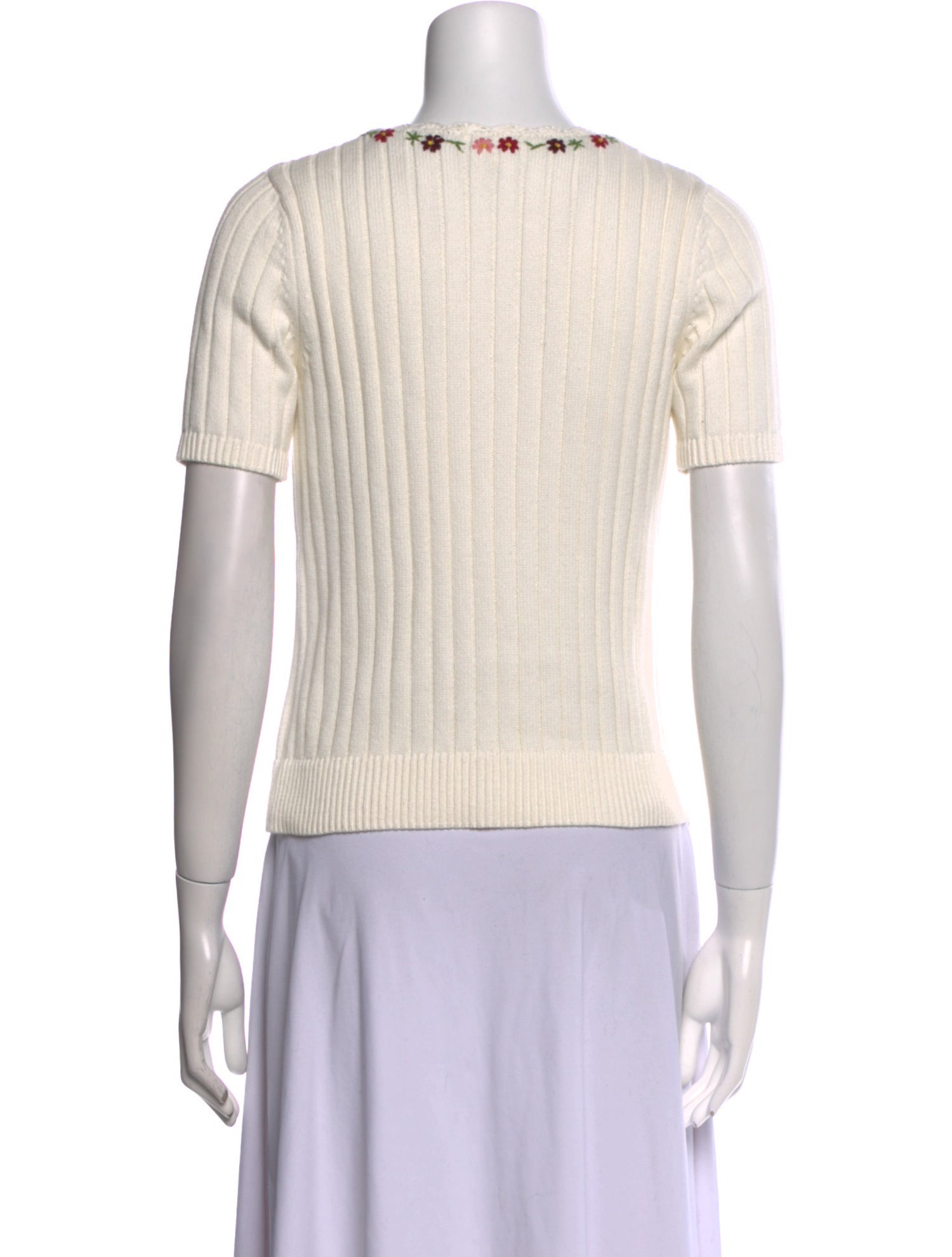 La Maille Sezane Crew Neck Short Sleeve Top