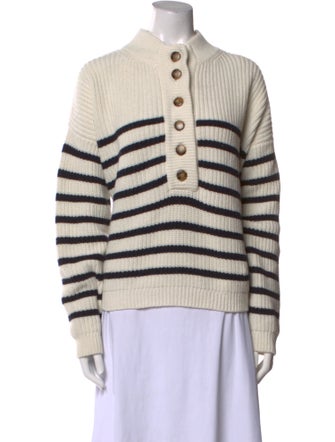 La Maille Sezane Striped Crew Neck Sweater