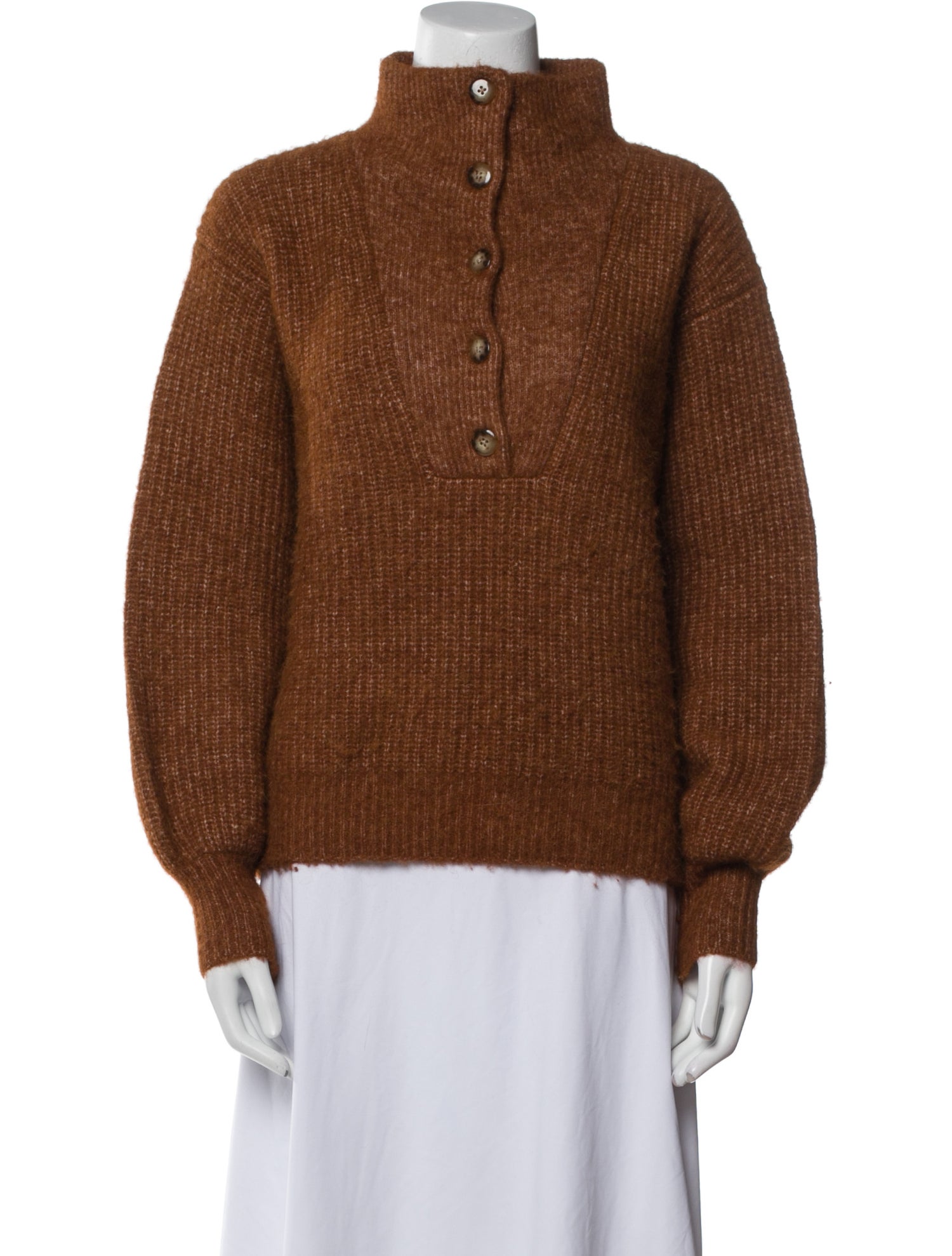 La Maille Sezane Mock Neck Sweater