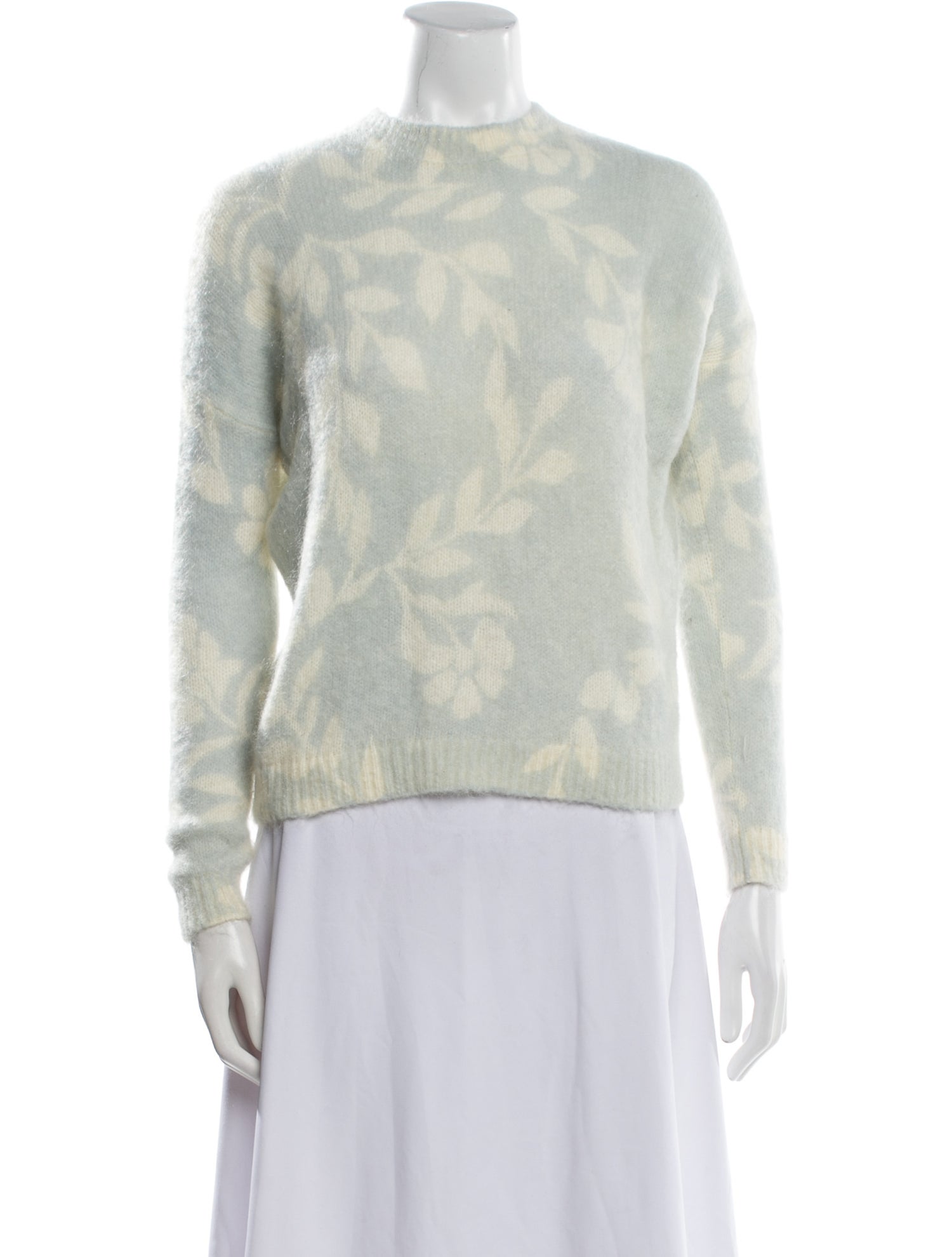 La Maille Sezane Printed Crew Neck Sweater