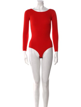 La Maille Sezane Merino Wool Scoop Neck Bodysuit