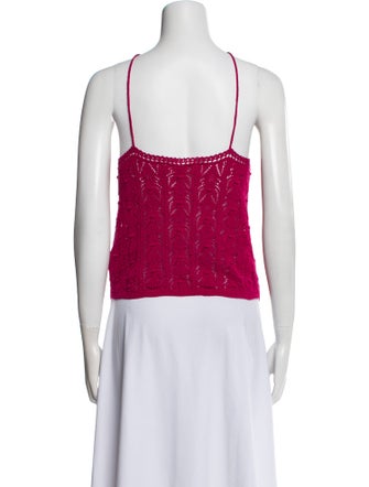 La Maille Sezane Lace Pattern Halterneck Top