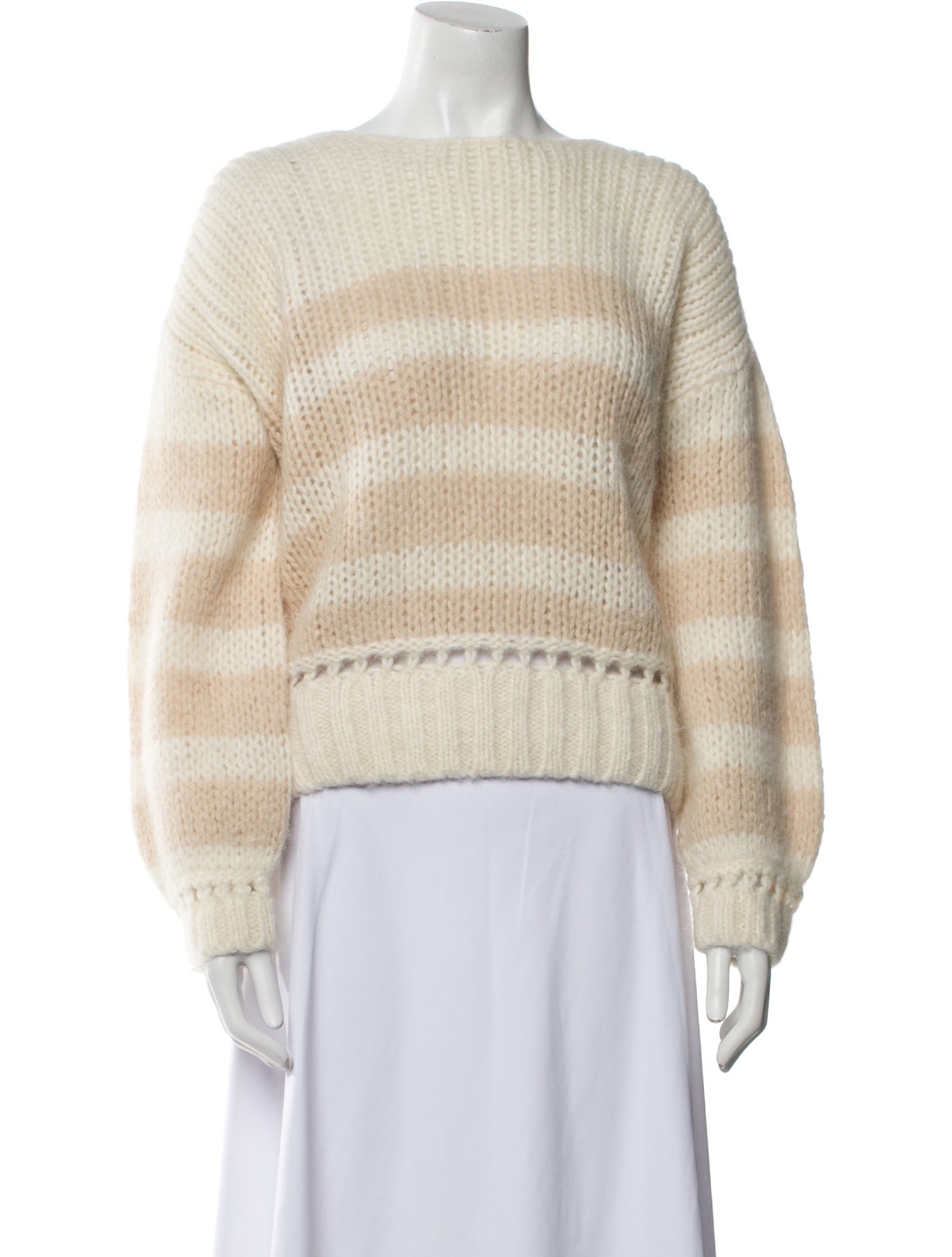 La Maille Sezane Striped Bateau Neckline Sweater