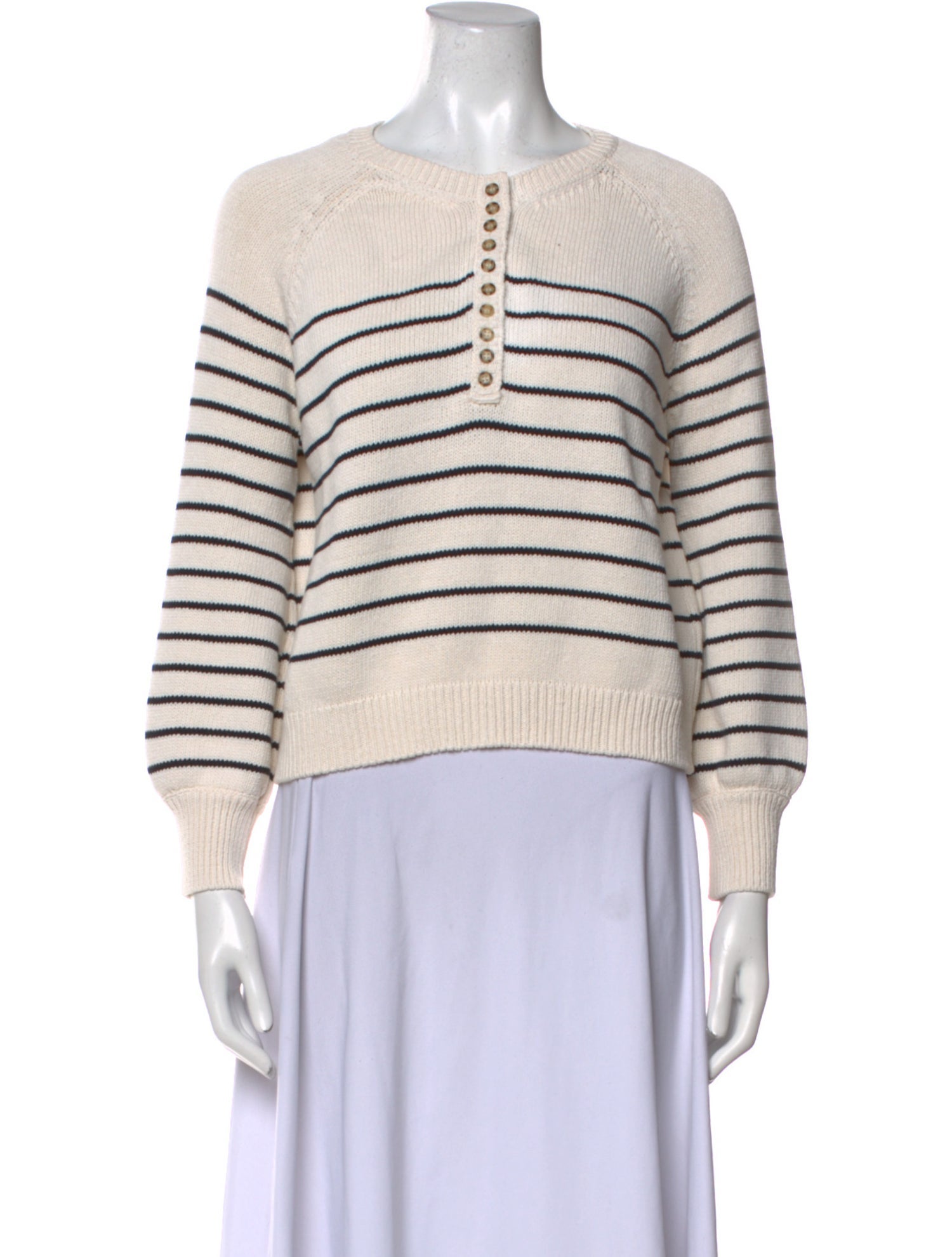 La Maille Sezane Striped Scoop Neck Sweater