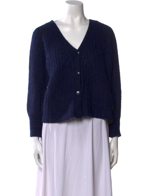 La Maille Sezane Crochet V-Neck Sweater