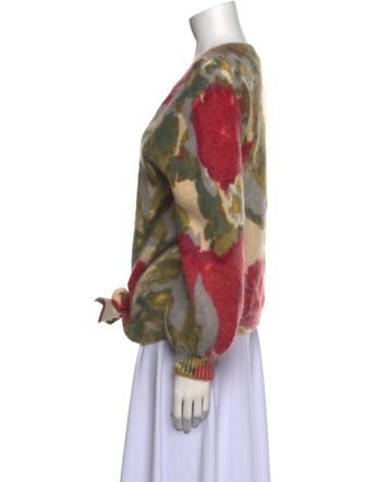 La Maille Sezane Printed Scoop Neck Sweater