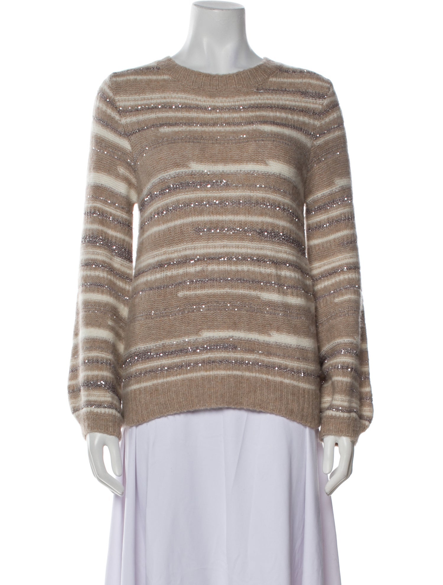 La Maille Sezane Striped Crew Neck Sweater