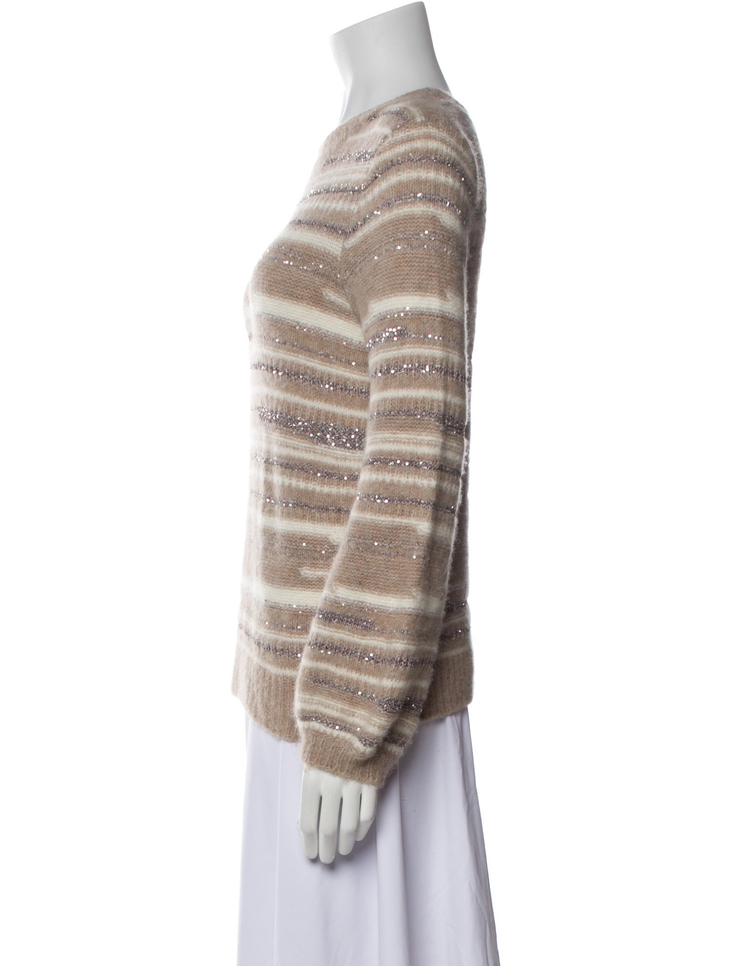 La Maille Sezane Striped Crew Neck Sweater