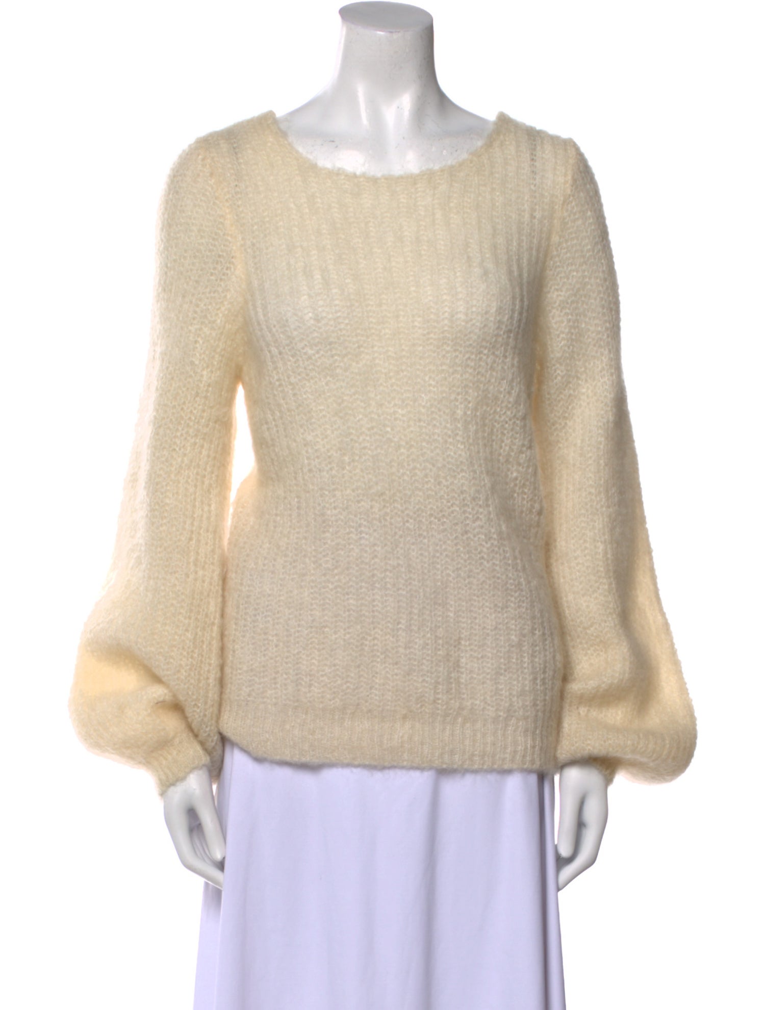 La Maille Sezane Kid Mohair Scoop Neck Sweater