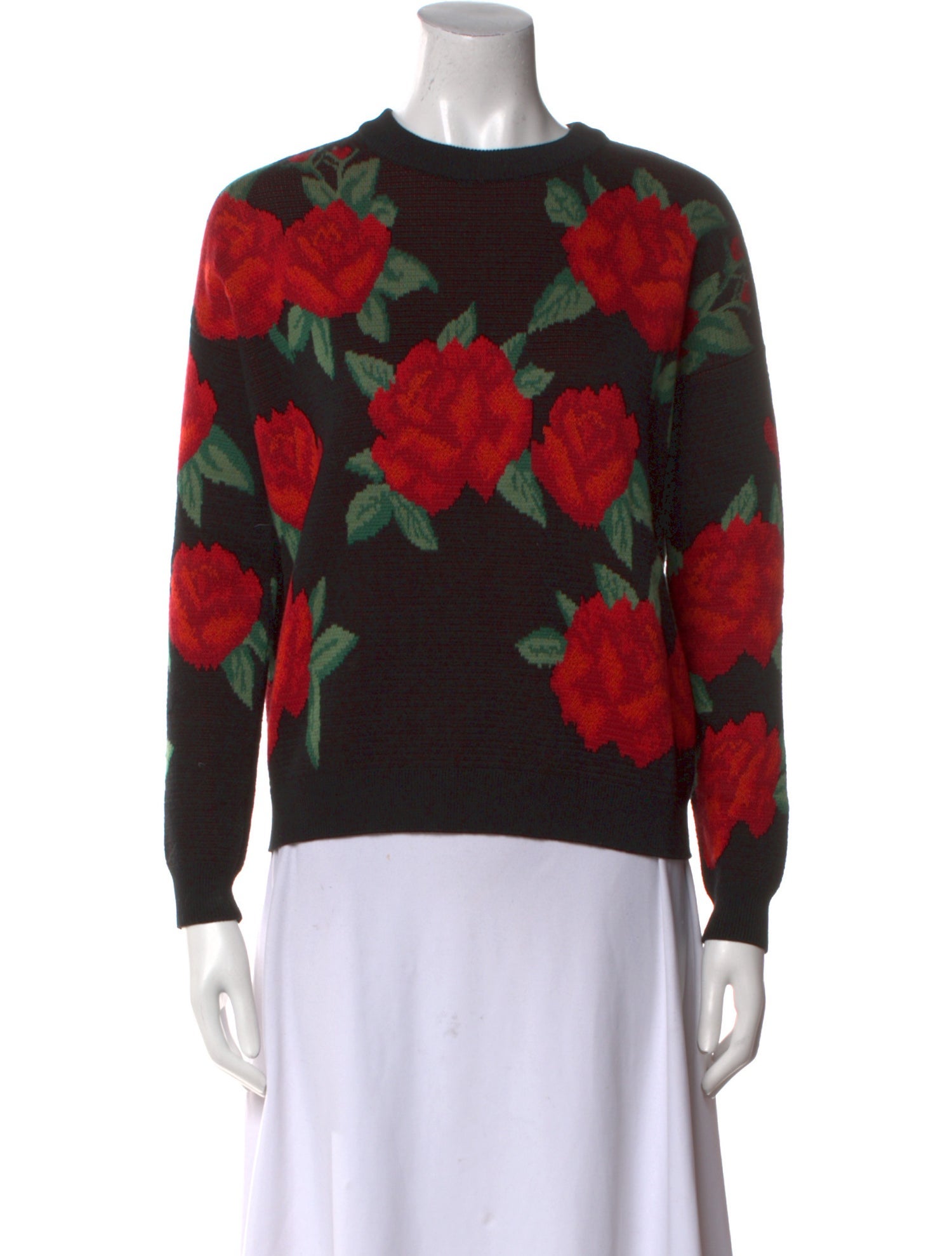 La Maille Sezane Printed Crew Neck Sweater
