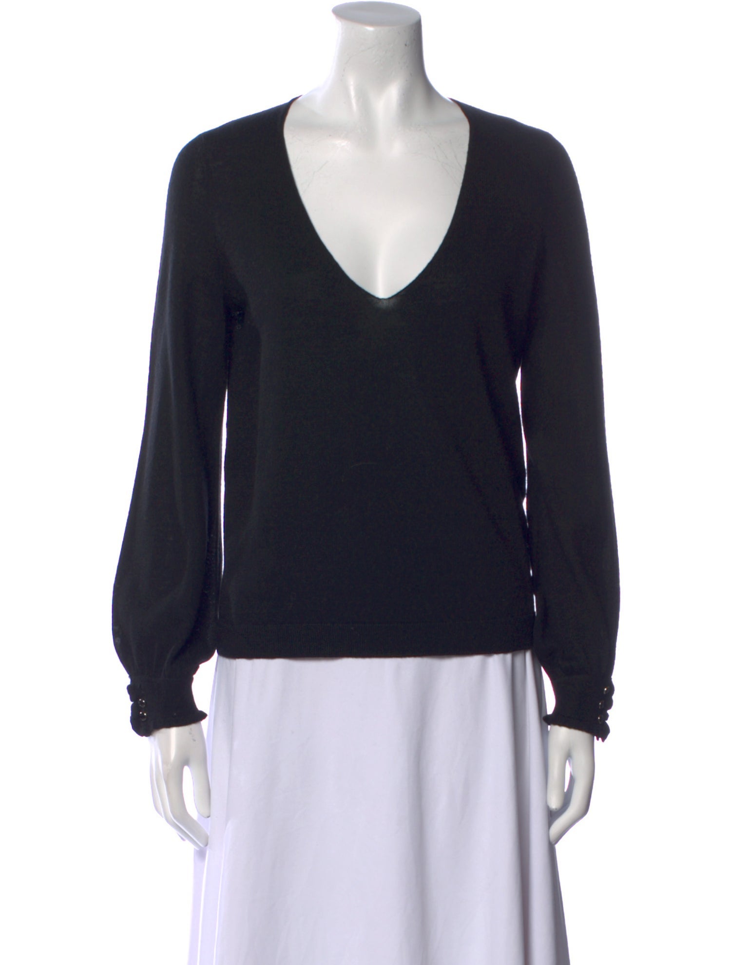 La Maille Sezane Merino Wool V-Neck Sweater