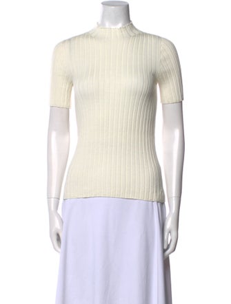 La Maille Sezane Merino Wool Mock Neck Top