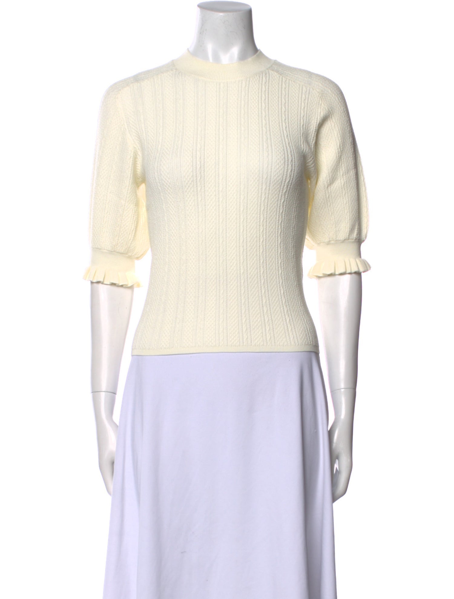 La Maille Sezane Crew Neck Short Sleeve Top