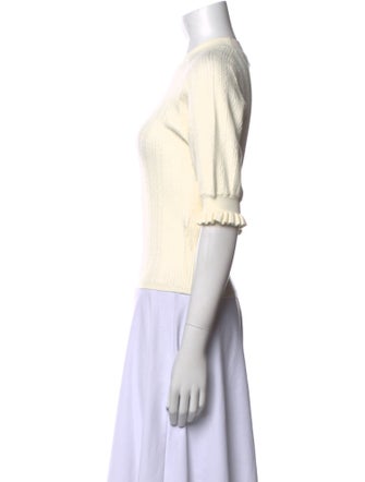 La Maille Sezane Crew Neck Short Sleeve Top