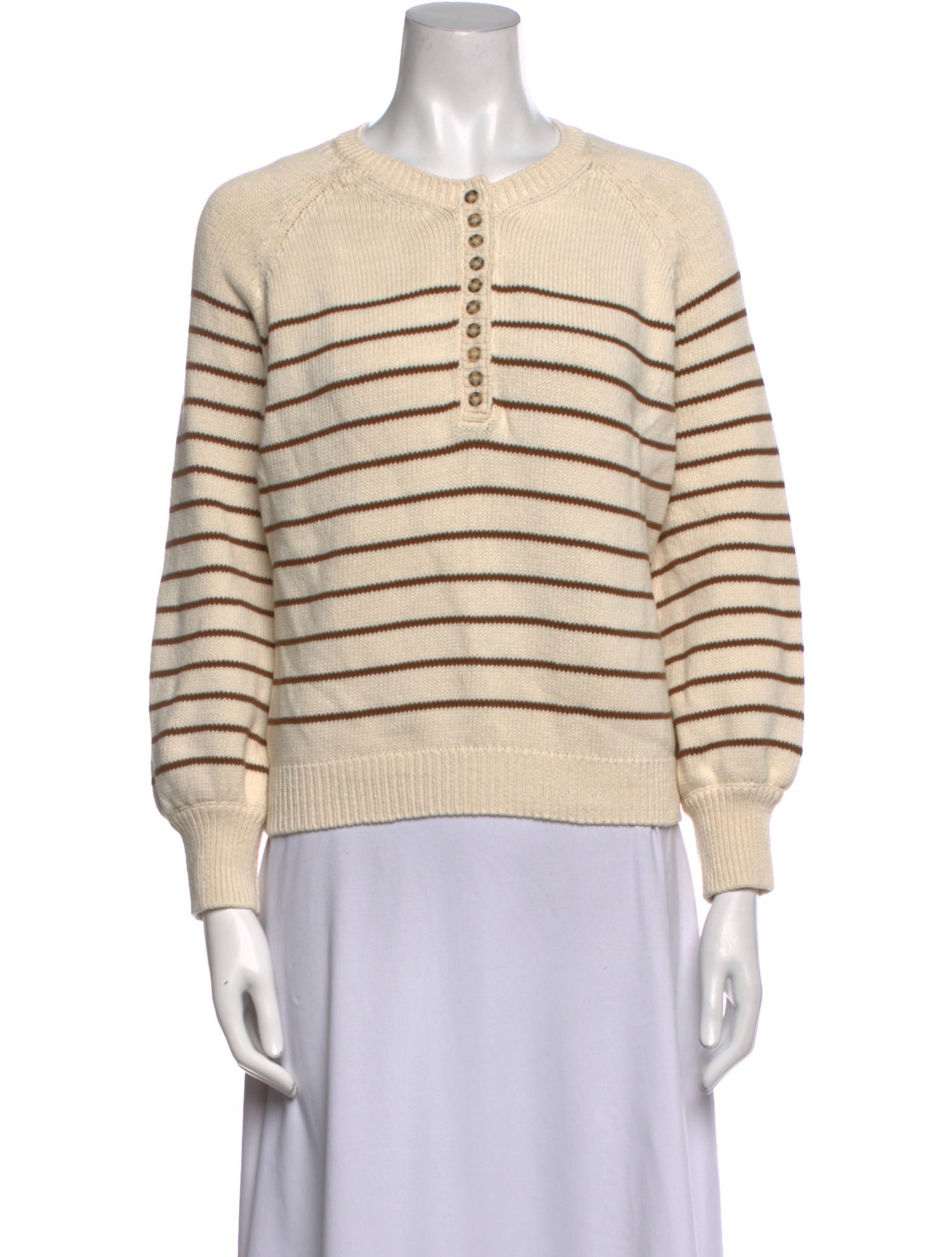 La Maille Sezane Striped Crew Neck Sweater