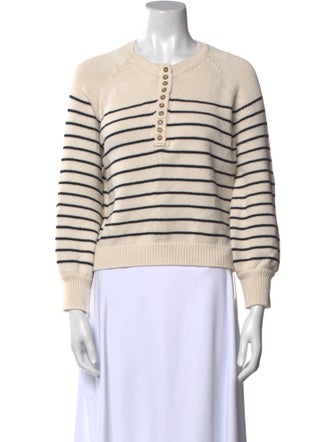 La Maille Sezane Striped Crew Neck Sweater