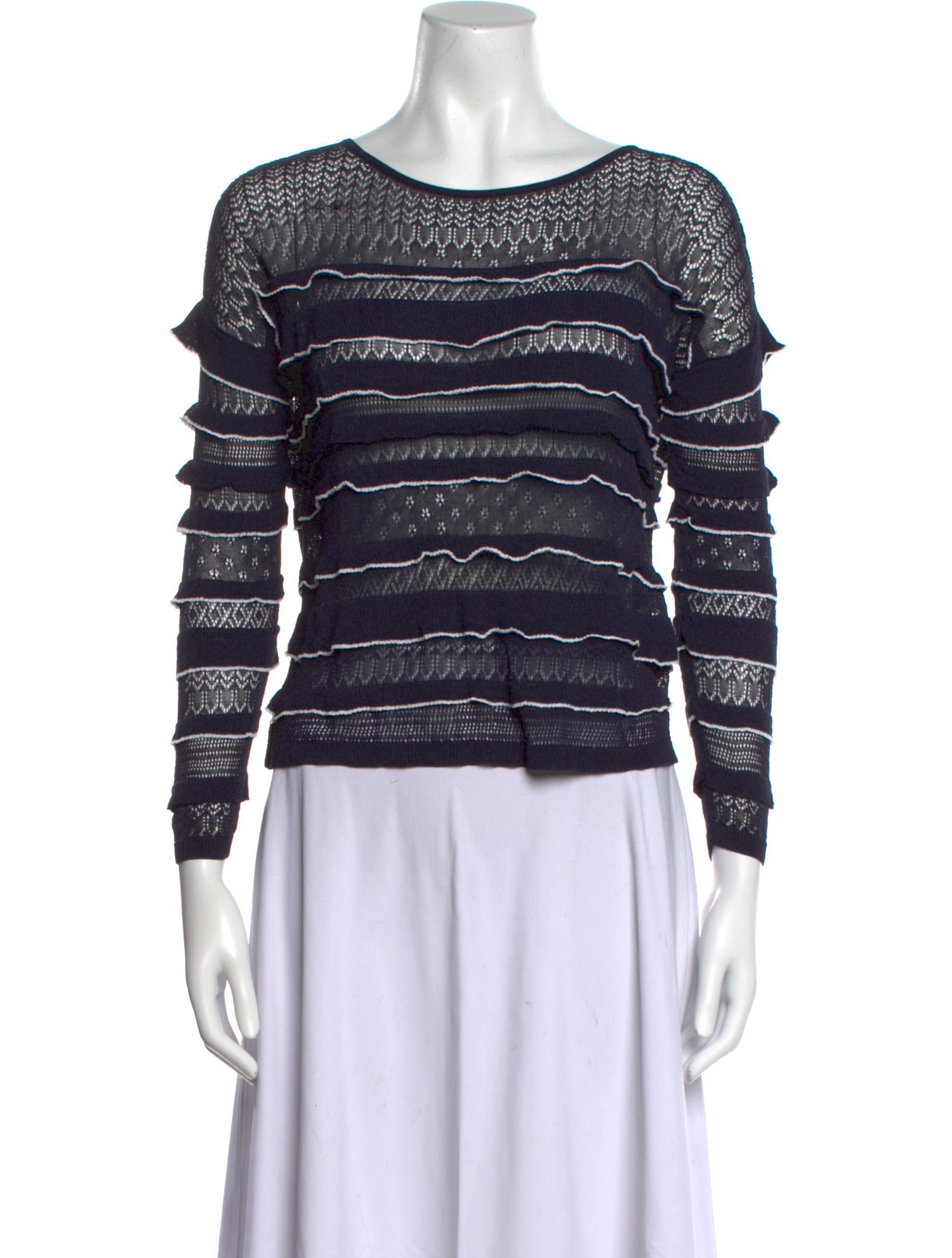 La Maille Sezane Striped Scoop Neck Sweater