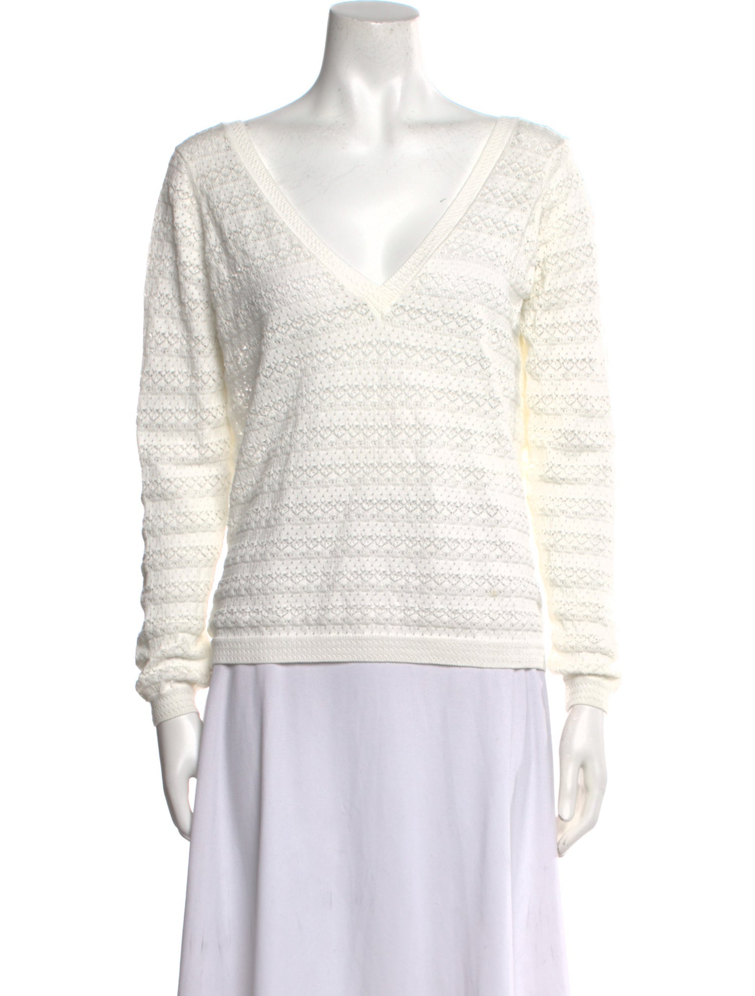 La Maille Sezane V-Neck Long Sleeve Sweatshirt