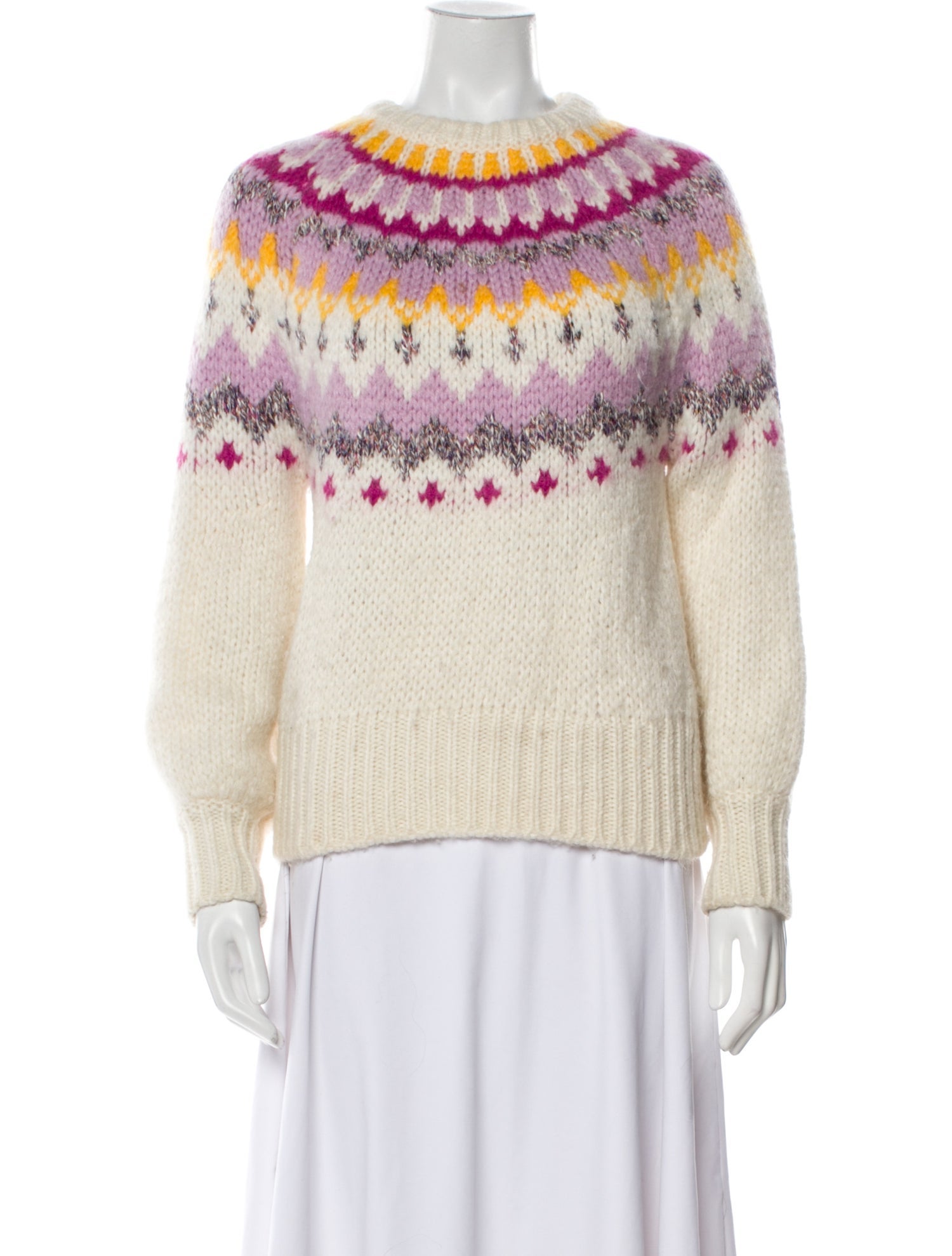 La Maille Sezane Mohair Printed Sweater