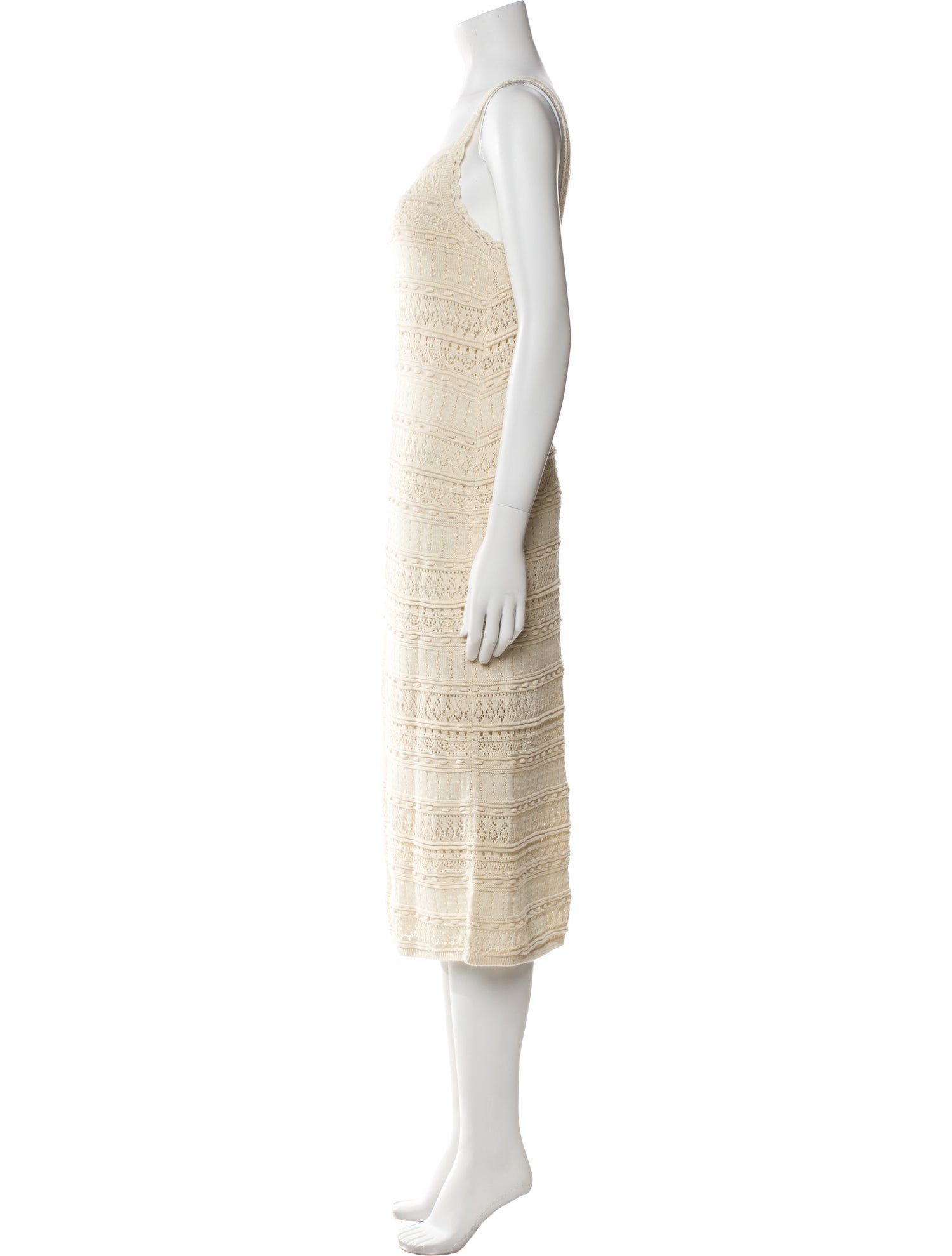 La Maille Sezane Square Neckline Midi Length Dress