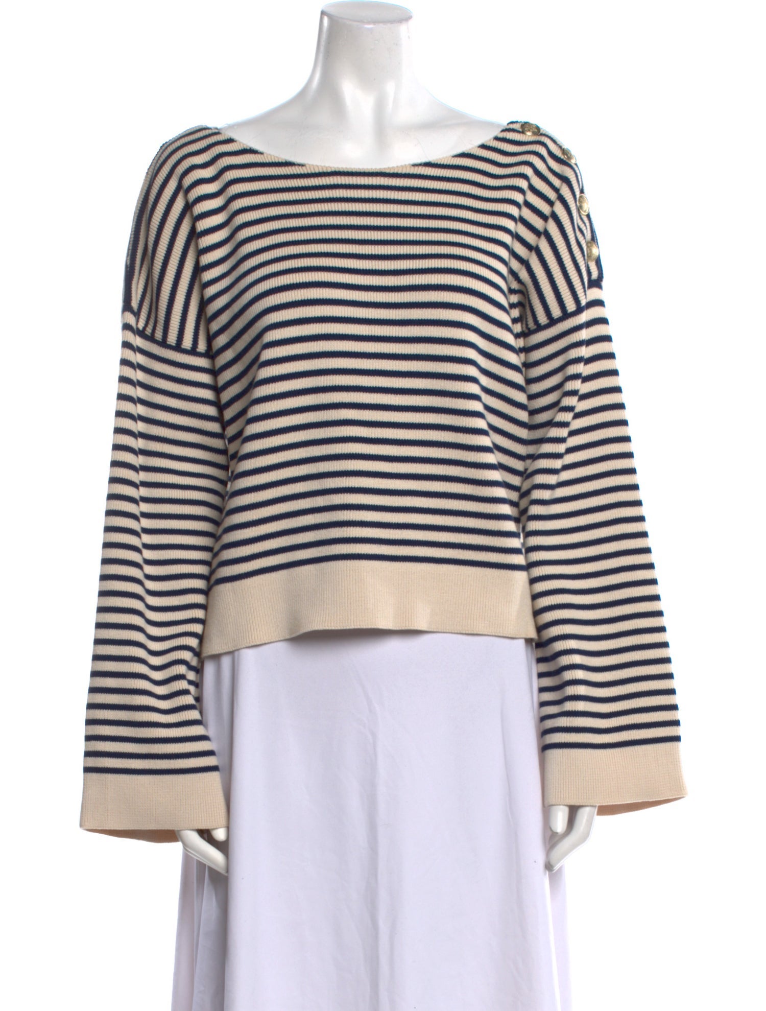 La Maille Sezane Striped Scoop Neck Sweater