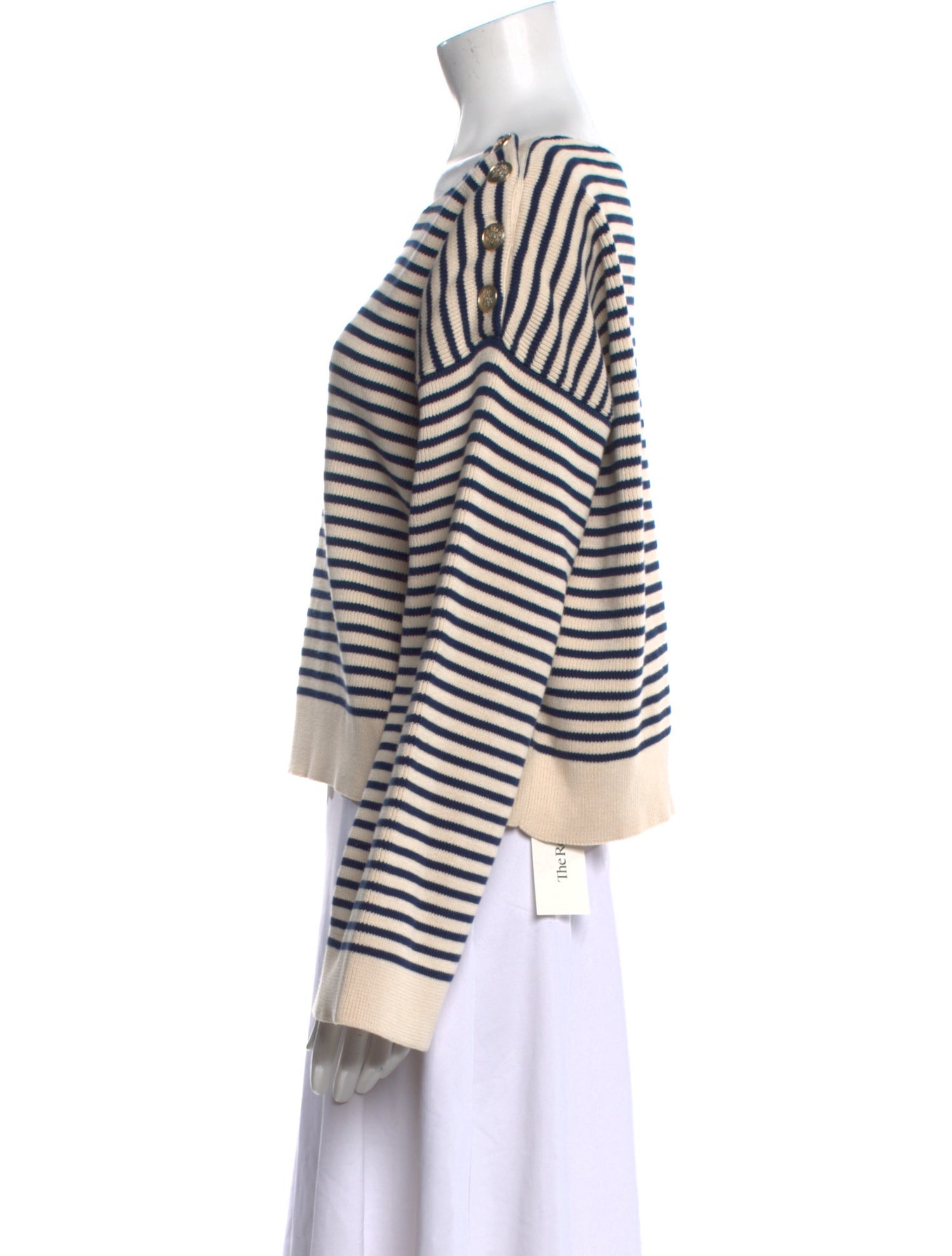 La Maille Sezane Striped Scoop Neck Sweater