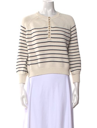 La Maille Sezane Striped Crew Neck Sweater
