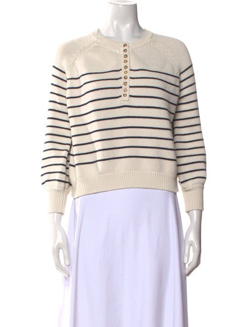 La Maille Sezane Striped Crew Neck Sweater