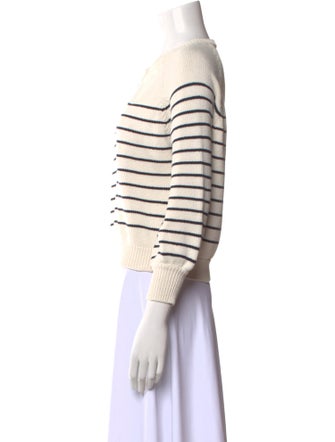 La Maille Sezane Striped Crew Neck Sweater