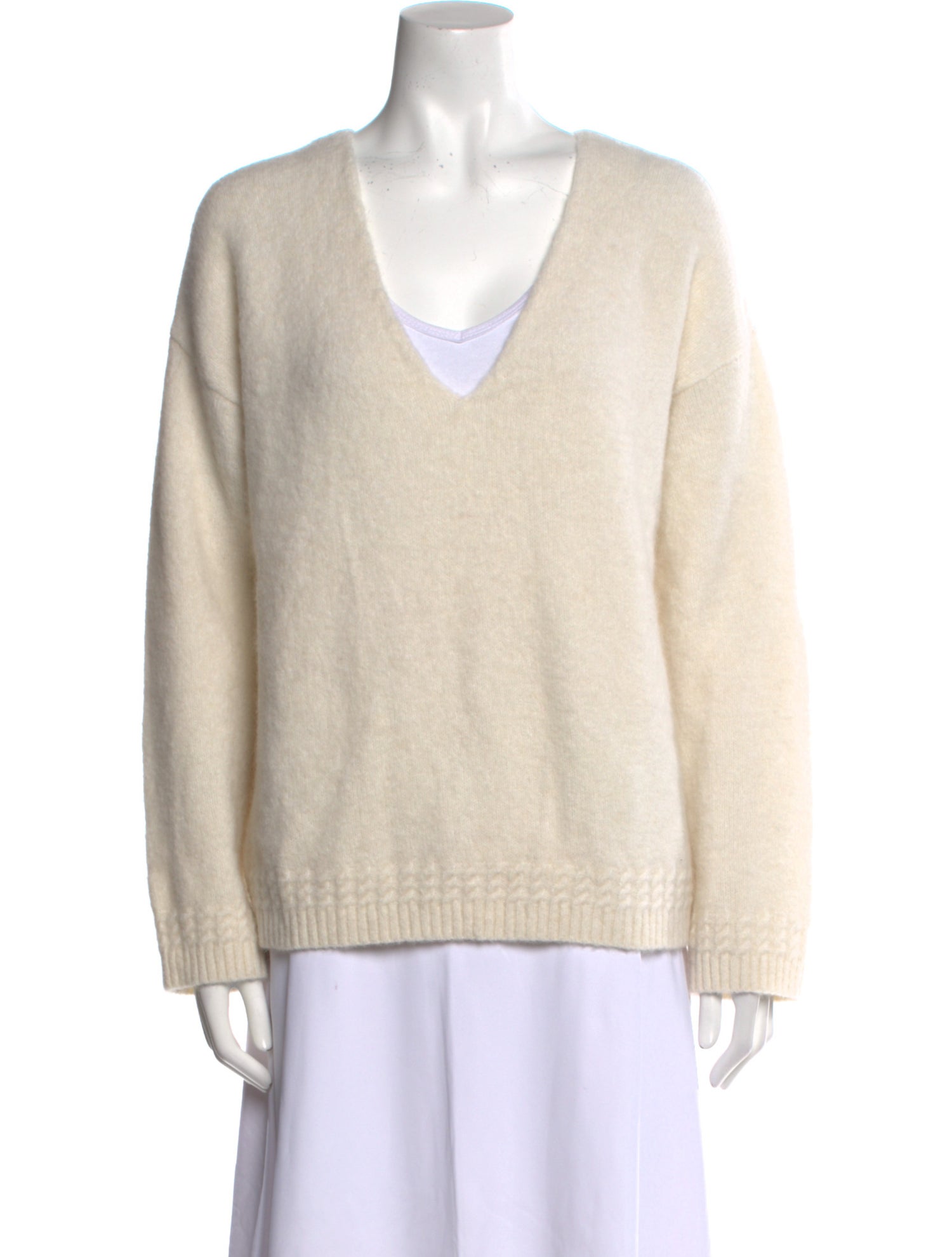 La Maille Sezane Baby Alpaca V-Neck Sweater