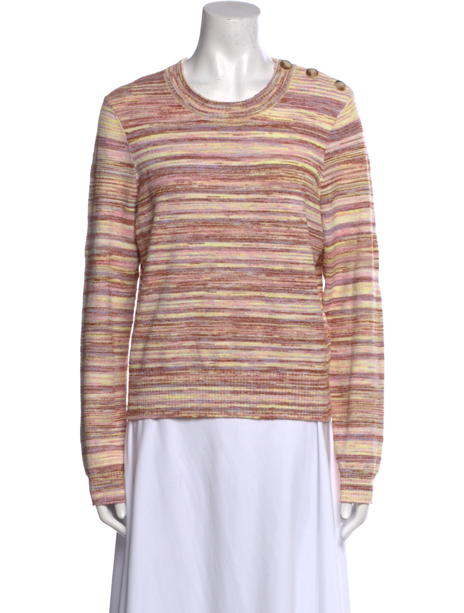 La Maille Sezane Striped Crew Neck Sweatshirt
