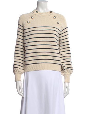 La Maille Sezane Striped Crew Neck Sweater