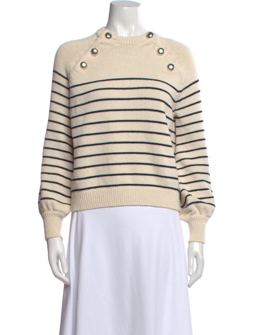 La Maille Sezane Striped Crew Neck Sweater