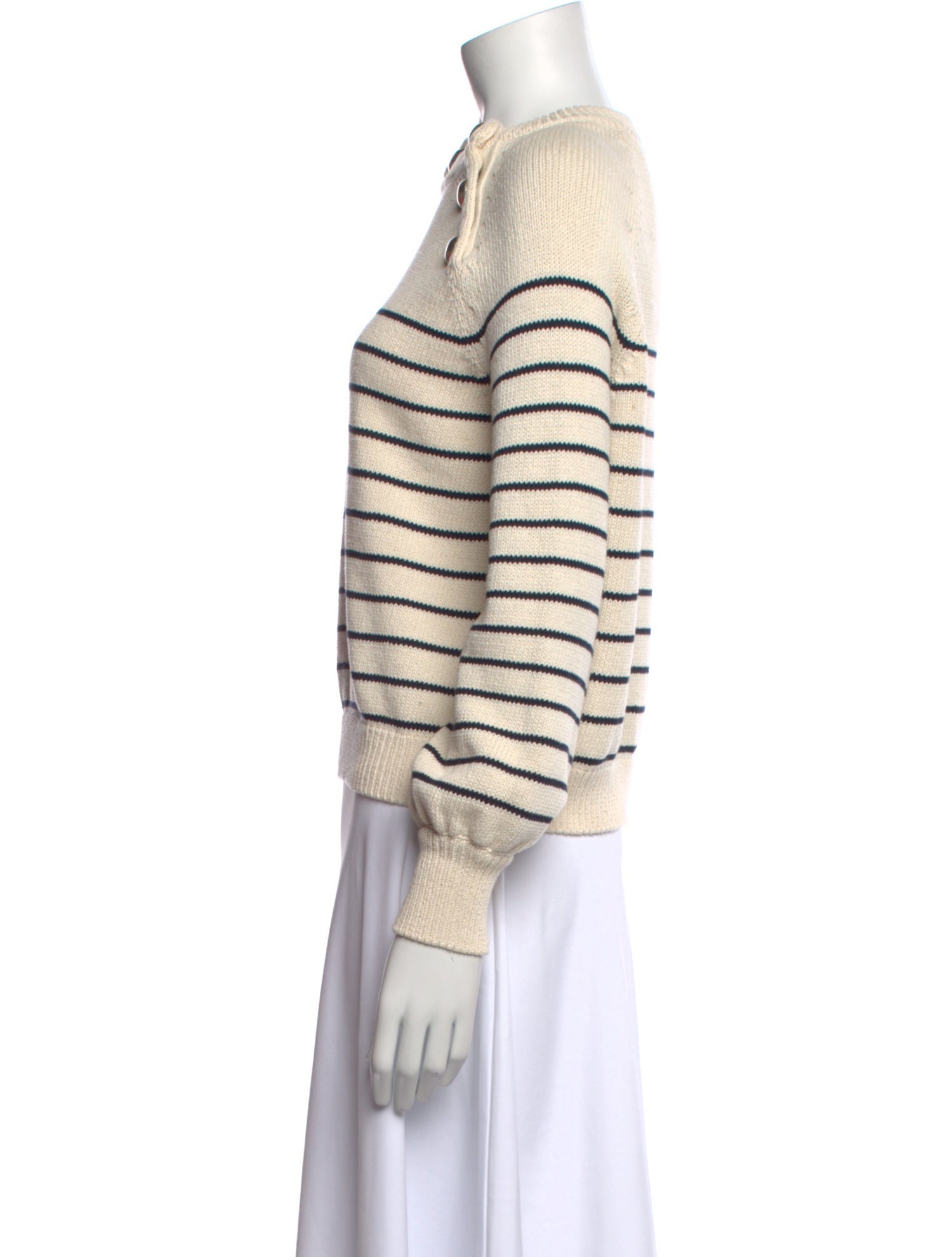 La Maille Sezane Striped Crew Neck Sweater