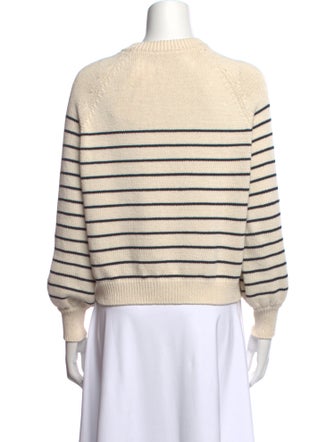 La Maille Sezane Striped Crew Neck Sweater