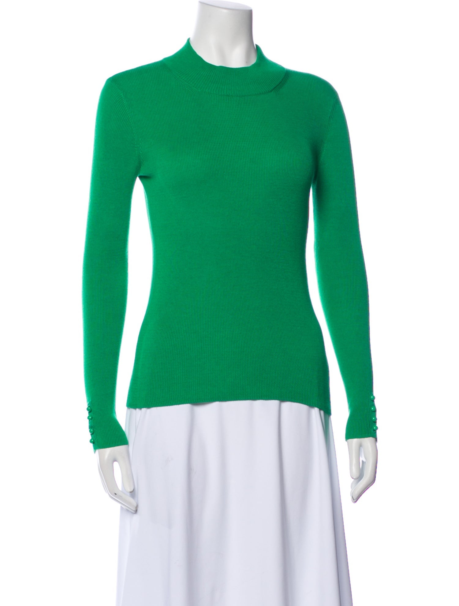 La Maille Sezane Mock Neck Long Sleeve Top