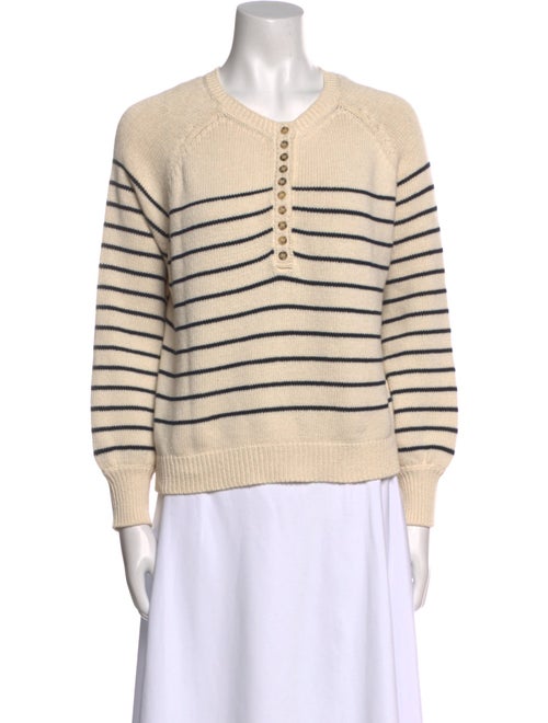 La Maille Sezane Striped Crew Neck Sweater