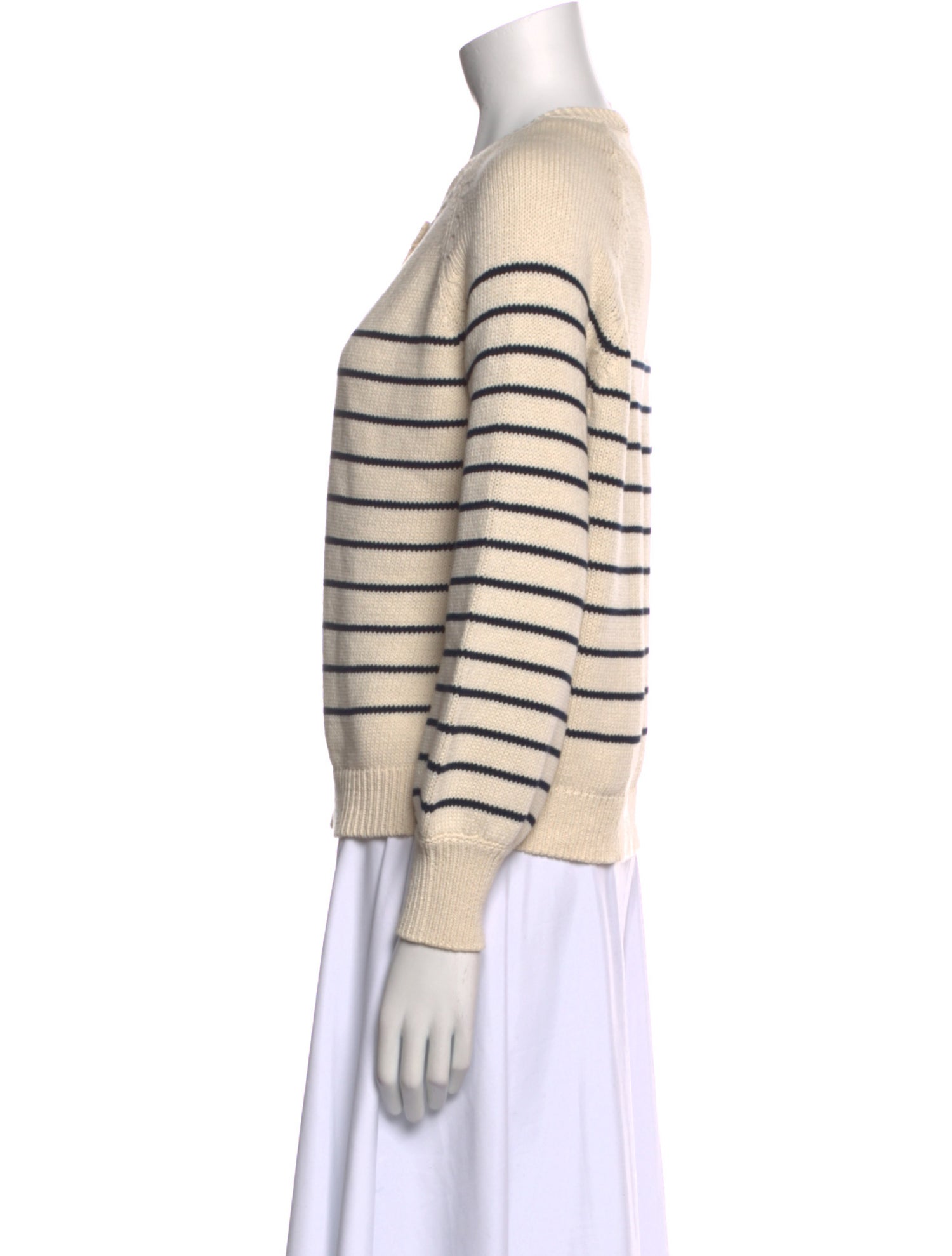 La Maille Sezane Striped Crew Neck Sweater