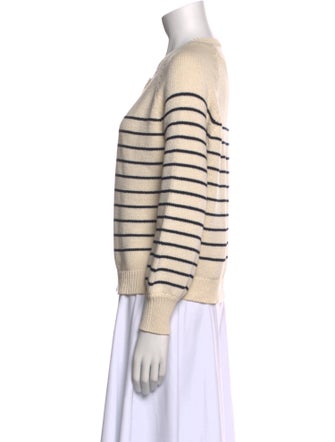 La Maille Sezane Striped Crew Neck Sweater