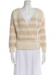 La Maille Sezane Striped V-Neck Sweater