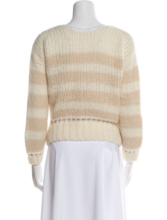 La Maille Sezane Striped V-Neck Sweater