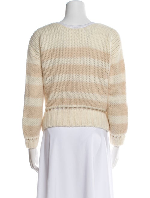 La Maille Sezane Striped V-Neck Sweater