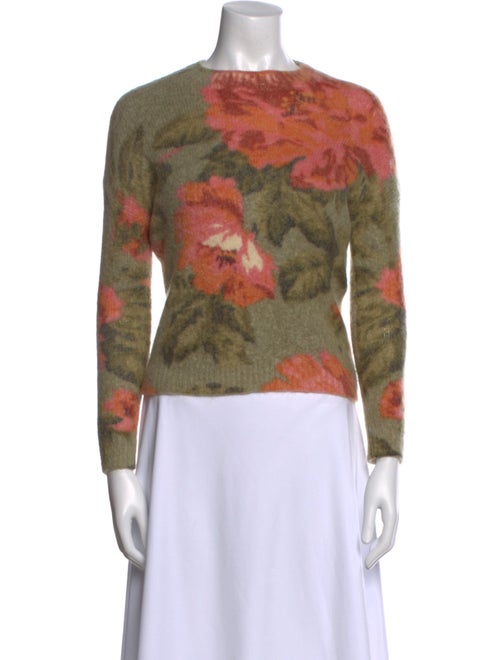 La Maille Sezane Floral Print Scoop Neck Sweater