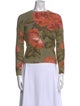 La Maille Sezane Floral Print Scoop Neck Sweater