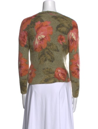 La Maille Sezane Floral Print Scoop Neck Sweater